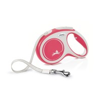 Рулетка Flexi New Comfort для собак, стрічка, розмір M, 5 м (червона)