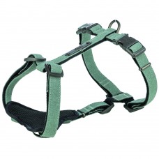 Шлея Trixie CityStyle H-harness для собак бавовна L–XL 75–120 см 25 мм світло-зелена