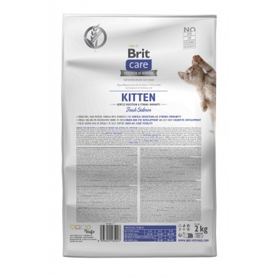 Сухий корм Brit Care Cat by Nutrition Kitten Gentle Digestion Strong Immunity для кошенят, з лососем, 2 кг