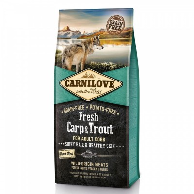 Сухий корм Carnilove Fresh Carp & Trout для дорослих собак всіх порід, риба, 12 кг