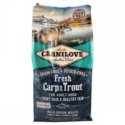 Сухий корм Carnilove Fresh Carp & Trout для дорослих собак всіх порід, риба, 12 кг