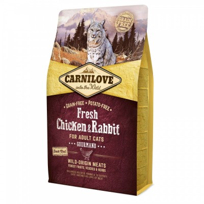 Сухий корм Carnilove Fresh Chicken & Rabbit для дорослих котів, курка та кролик, 2 кг