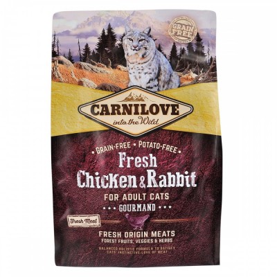 Сухий корм Carnilove Fresh Chicken & Rabbit для дорослих котів, курка та кролик, 2 кг