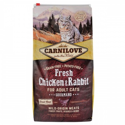 Сухий корм Carnilove Fresh Chicken & Rabbit для дорослих котів, курка та кролик, 6 кг