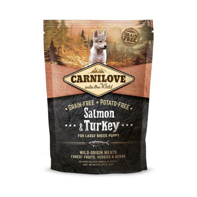 Сухий корм Carnilove Salmon & Turkey для цуценят та молодих собак великих порід, лосось та індичка, 1,5 кг