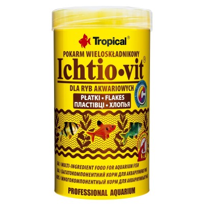 Сухий корм Tropical Ichtio-Vit для всіх акваріумних риб, 100 г (пластівці) Сухий корм Tropical Ichtio-Vit для всіх акваріумних риб, 100 г (пластівці)