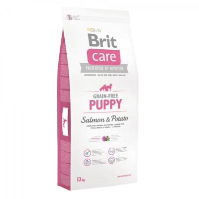 Сухий корм Brit Care Dog Grain-free Puppy для цуценят всіх порід, з лососем та картоплею, 12 кг