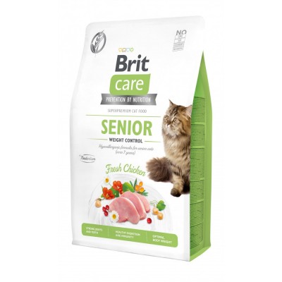 Сухий корм Brit Care Cat GF Senior Weight Control для котів похилого віку з надмірною вагою, курка, 2 кг