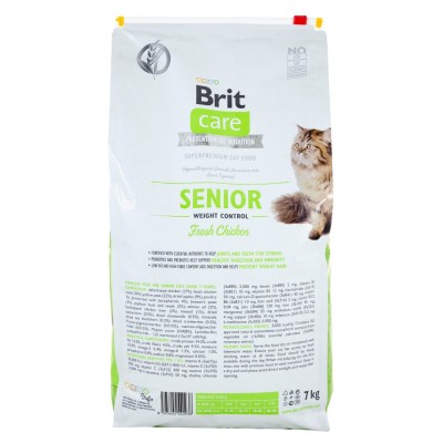 Сухий корм Brit Care Cat GF Senior Weight Control для котів похилого віку з надмірною вагою, курка, 7 кг