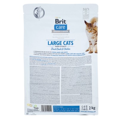 Сухий корм Brit Care Cat GF Large Power & Vitality для котів великих порід, качка та курка, 2 кг