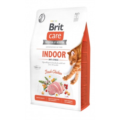 Сухий корм Brit Care Cat GF Indoor Anti-stress для котів, які постійно живуть у приміщенні, курка, 2 кг