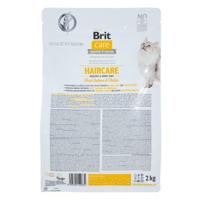 Сухий корм Brit Care Cat GF Haircare Healthy & Shiny Coat для котів, догляд за шкірою і шерстю, лосось та курка, 2 кг