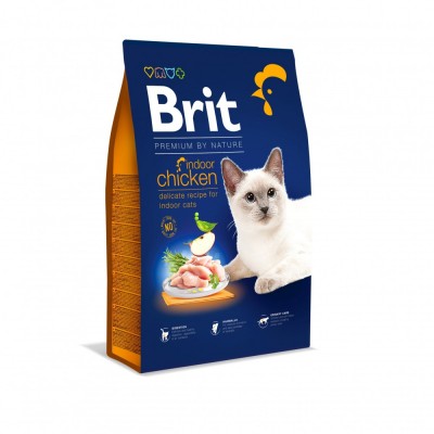 Сухий корм Brit Premium Cat by Nature Indoor для котів, які живуть у приміщенні, з куркою, 8 кг