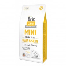 Сухий корм Brit Care GF Mini Hair & Skin для собак мініатюрних порід, для шкіри та шерсті, з лососем та оселедцем, 7 кг