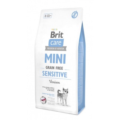 Сухий корм Brit Care GF Mini Sensitive для собак мініатюрних порід з чутливим травленням, з олениною, 7 кг