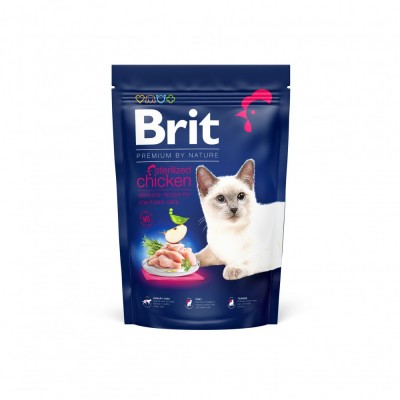 Сухий корм Brit Premium Cat by Nature Sterilised для стерилізованих котів, з куркою, 1500 г