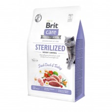 Сухий корм Brit Care Cat GF Sterilized Weight Control для стерилізованих котів з надмірною вагою, качка та індичка, 400 г