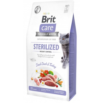 Сухий корм Brit Care Cat GF Sterilized Weight Control для стерилізованих котів з надмірною вагою, качка та індичка, 7 кг