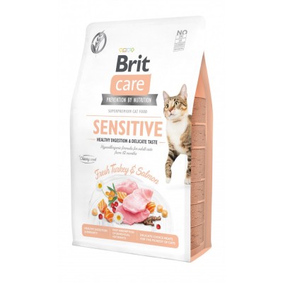 Сухий корм Brit Care Cat GF Sensitive HDigestion & Delicate Taste для котів з чутливим травленням, індичка та лосось, 2 кг