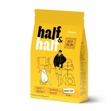 Сухий корм Half&Half для дорослих котів, з яловичиною, 8 кг