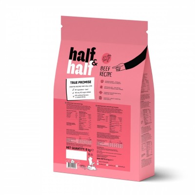 Сухий корм Half&Half для кошенят, з яловичиною, 8 кг