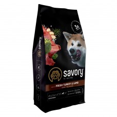 Сухий корм Savory Large для собак великих порід, зі свіжим ягням та індичкою, 12 кг
