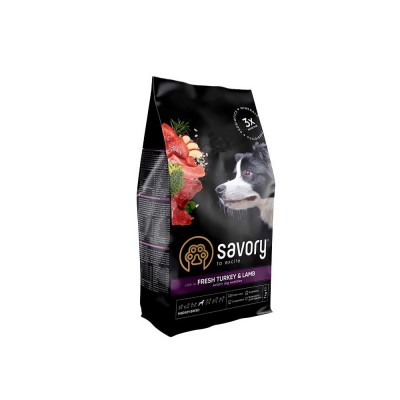 Сухий корм Savory Medium для собак середніх порід, зі свіжим ягням та індичкою, 1 кг Сухий корм Savory Medium для собак середніх порід, зі свіжим ягням та індичкою, 1 кг