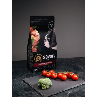 Сухий корм Savory Small для собак малих порід, зі свіжим ягням та індичкою, 1 кг