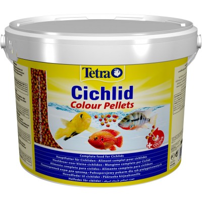 Корм Tetra Cichlid Colour для всіх цихлід, для яскравості забарвлення, 10 л (гранули)