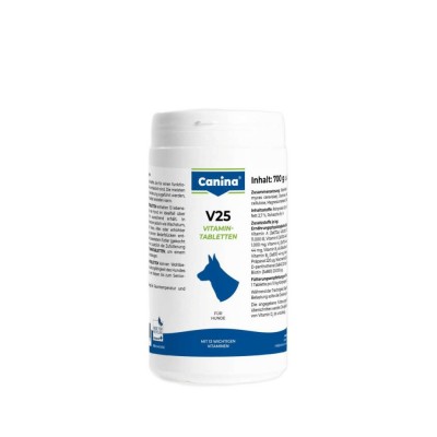 Вітаміни Canina V25 Vitamintabletten для собак, полівітамінний комплекс, 700 г (210 табл) Вітаміни Canina V25 Vitamintabletten для собак, полівітамінний комплекс, 700 г (210 табл)