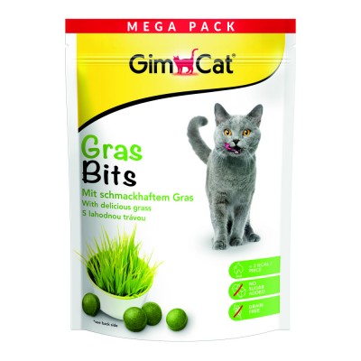 Вітамінізовані таблетки для котів GimCat Gras Bits трав'яні кульки, пауч, 425 г