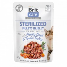 Вологий корм Brit Care Cat Pouch для кастрованих котів, в желе, качка та індичка, 85 г