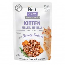 Вологий корм Brit Care Cat Pouch для кошенят, в желе, пікантний лосось, 85 г