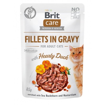 Вологий корм Brit Care Cat Pouch для котів, філе в соусі, качка, 85 г Вологий корм Brit Care Cat Pouch для котів, філе в соусі, качка, 85 г