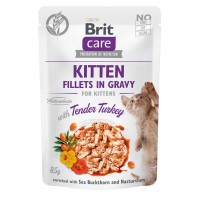 Вологий корм для кошенят Brit Care Kitten Fillets in Gravy Tender Turkey філе в соусі індичка, 85 г