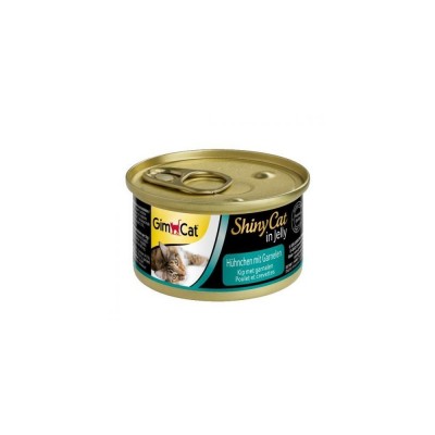 Вологий корм GimCat Shiny Cat для котів, курка і креветка, 70 г