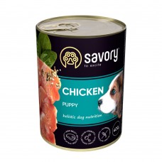 Вологий корм Savory для цуценят усіх порід, з куркою, 400 г