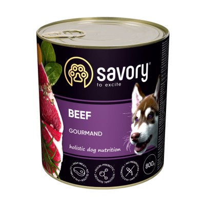 Вологий корм Savory для дорослих собак усіх порід, з яловичиною, 800 г Вологий корм Savory для дорослих собак усіх порід, з яловичиною, 800 г