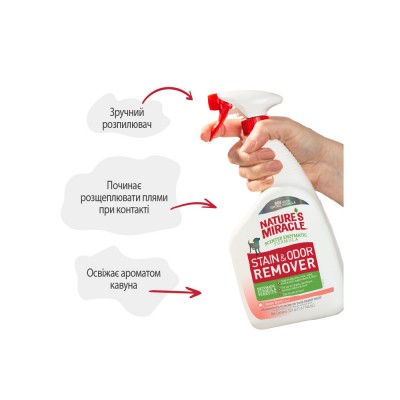 Спрей 8in1 NM Dog Stain&Odor Remover Spray Melon для усунення плям та запахів, з ароматом дині, 946 мл