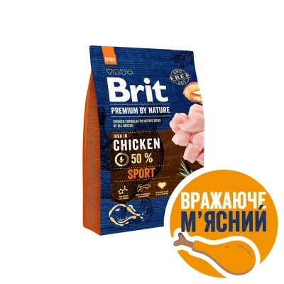 Сухий корм Brit Premium Dog Sport для собак з високими енерговитратами, з куркою, 3 кг Сухий корм Brit Premium Dog Sport для собак з високими енерговитратами, з куркою, 3 кг