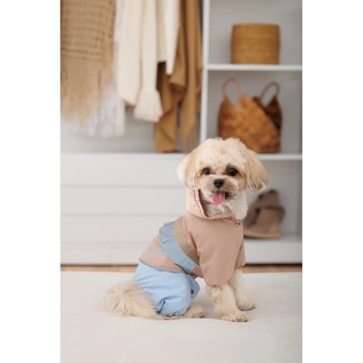 Дощовик Pet Fashion Tina для дівчаток розмір XS2 бежевий/блакитний