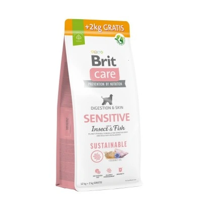 Корм Brit Care Dog Sustainable Sensitive для собак з чутливим травленням, з рибою та комахами, 12+2 кг Корм Brit Care Dog Sustainable Sensitive для собак з чутливим травленням, з рибою та комахами, 12+2 кг
