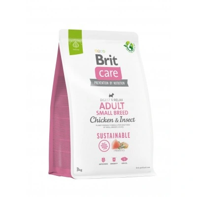 Сухий корм Brit Care Dog Sustainable Adult Small Breed для собак малих порід, з куркою та комахами, 3 кг Сухий корм Brit Care Dog Sustainable Adult Small Breed для собак малих порід, з куркою та комахами, 3 кг