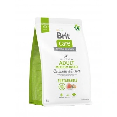 Сухий корм Brit Care Dog Sustainable Adult Medium Breed для собак середніх порід, з куркою та комахами, 3 кг Сухий корм Brit Care Dog Sustainable Adult Medium Breed для собак середніх порід, з куркою та комахами, 3 кг