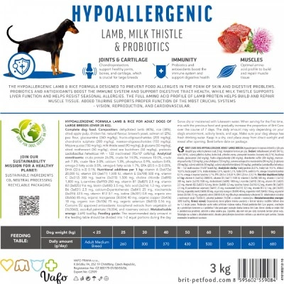 Сухий корм Brit Care Dog Hypoallergenic Adult Large Breed для собак великих порід, гіпоалергенний з ягням, 1 кг