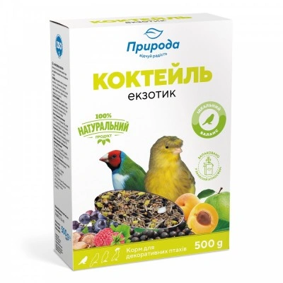 Корм Природа Коктейль «Екзотик» для екзотичних птахів, 500 г Корм Природа Коктейль «Екзотик» для екзотичних птахів, 500 г