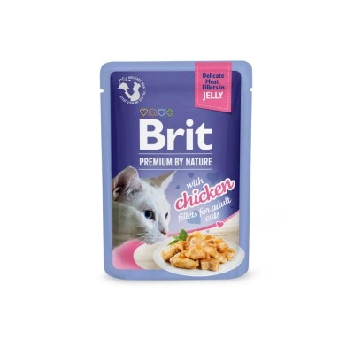Корм вологий Brit Premium Delicate Fillets in Jelly Chicken для котів філе в желе курка 85 г Корм вологий Brit Premium Delicate Fillets in Jelly Chicken для котів філе в желе курка 85 г