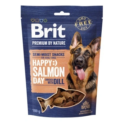 Ласощі для cобак Brit Premium Semi-moist Snacks Salmon with Dill напіввологі з лососем і кропом 180 г Ласощі для cобак Brit Premium Semi-moist Snacks Salmon with Dill напіввологі з лососем і кропом 180 г