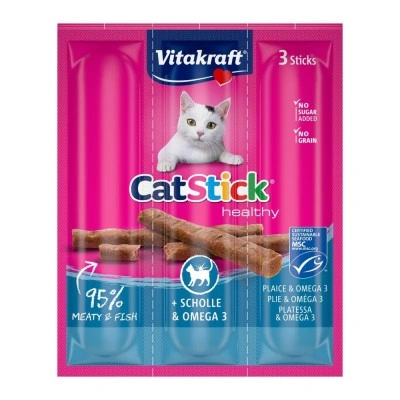 М'ясні палички Vitakraft для котів, камбала та Омега-3, 3 шт М'ясні палички Vitakraft для котів, камбала та Омега-3, 3 шт