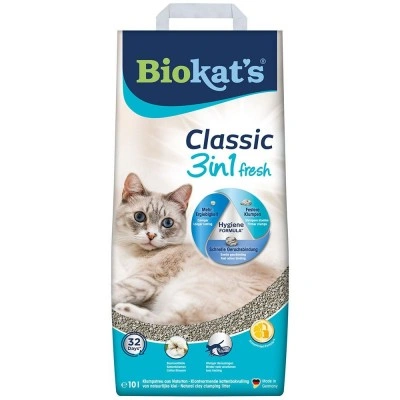 Наповнювач Biokats Classic Fresh 3in1 Cotton Blossom для котячого туалету, бентонітовий, 10 кг Наповнювач Biokats Classic Fresh 3in1 Cotton Blossom для котячого туалету, бентонітовий, 10 кг
